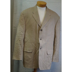 Polo By Ralph Lauren Khaki Linen Blazer Sports Coat Men’s Size XXL Made in Italy